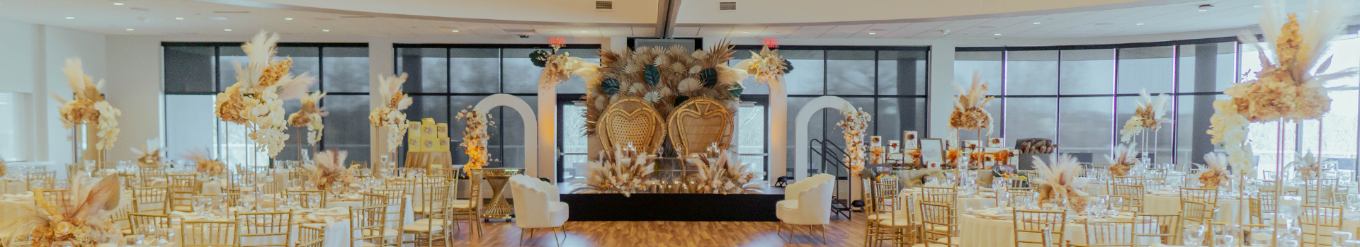 Image of ballroom set up for an event