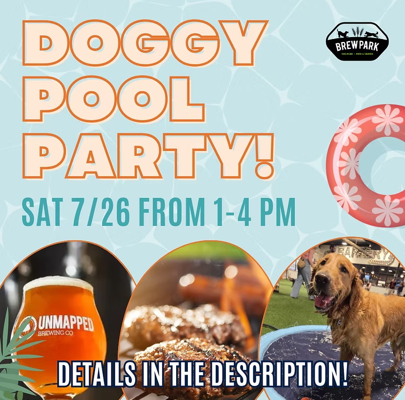 Image of Event Flyer for Dog Pool Party